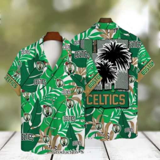 Boston Celtics Team Logo Coconut Tree Pattern Hawaiian Set