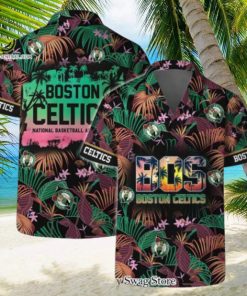 Boston Celtics Team Logo Pattern Aloha Colorful Hawaiian Set