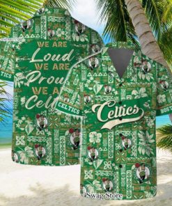 Boston Celtics Team Logo Pattern Classic Hawaiian Set