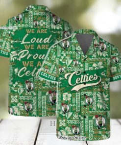 Boston Celtics Team Logo Pattern Classic Hawaiian Set