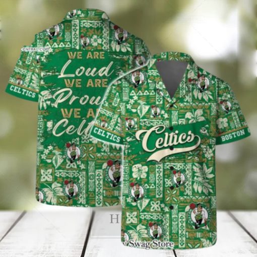 Boston Celtics Team Logo Pattern Classic Hawaiian Set