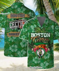 Boston Celtics Team Logo Pattern Retro Hawaiian Set