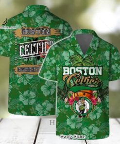 Boston Celtics Team Logo Pattern Retro Hawaiian Set