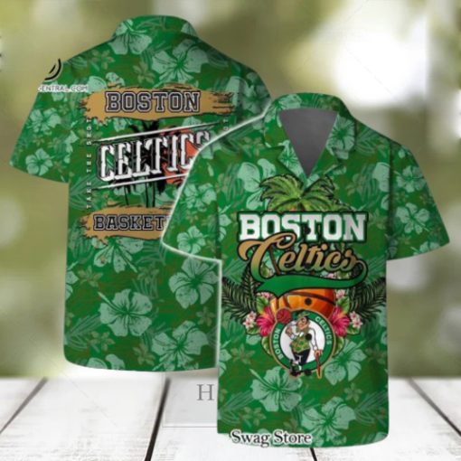 Boston Celtics Team Logo Pattern Retro Hawaiian Set