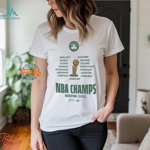 Boston Celtics Youth 2024 NBA Finals Champions Celebration Roster T Shirt