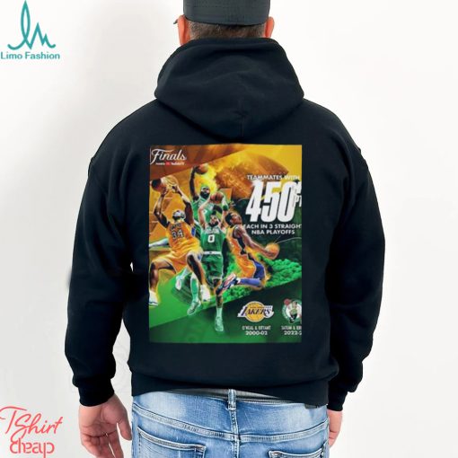 Boston celtics star duo jayson tatum and jaylen brown teammates with 450 points each in 3 straight nba playoffs shirt