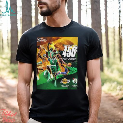 Boston celtics star duo jayson tatum and jaylen brown teammates with 450 points each in 3 straight nba playoffs shirt