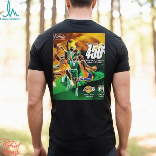 Boston celtics star duo jayson tatum and jaylen brown teammates with 450 points each in 3 straight nba playoffs shirt