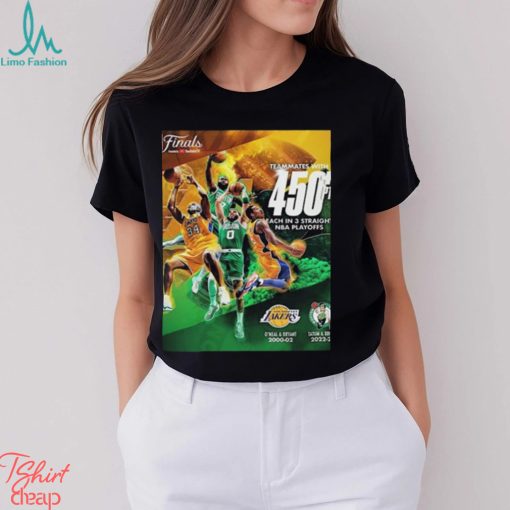 Boston celtics star duo jayson tatum and jaylen brown teammates with 450 points each in 3 straight nba playoffs shirt