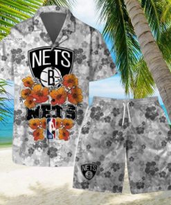 Brooklyn Nets NBA Aloha Summer Logo Team And Pattern Hawaiian Set