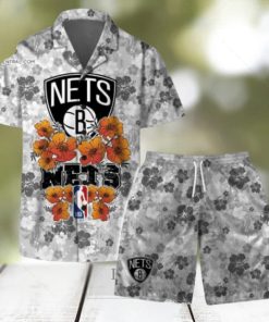 Brooklyn Nets NBA Aloha Summer Logo Team And Pattern Hawaiian Set