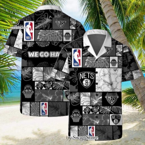 Brooklyn Nets National Basketball Association All Over Print Hawaiian Set Pattern