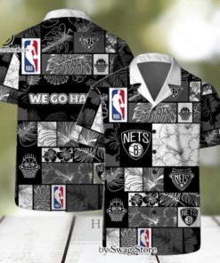 Brooklyn Nets National Basketball Association All Over Print Hawaiian Set Pattern