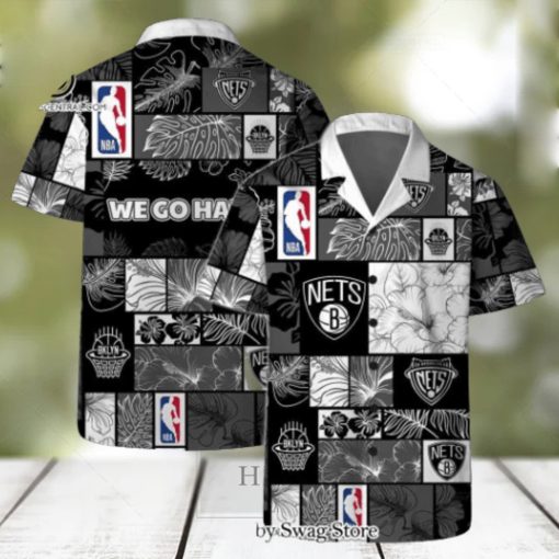 Brooklyn Nets National Basketball Association All Over Print Hawaiian Set Pattern