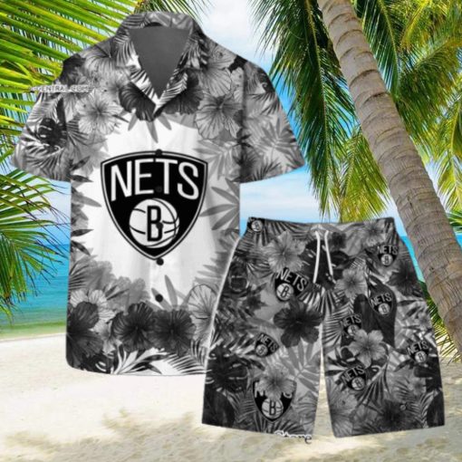 Brooklyn Nets National Basketball Association Hawaiian Set Floral Pattern Pattern