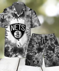 Brooklyn Nets National Basketball Association Hawaiian Set Floral Pattern Pattern