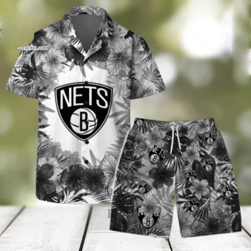 Brooklyn Nets National Basketball Association Hawaiian Set Floral Pattern Pattern