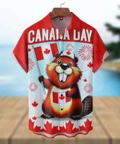 Canada Day Beaver Short Sleeve Hawaiian Shirt