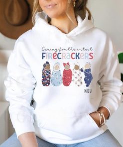 Caring For The Cutest Firecrackers 4Th Of July Nicu Nurse Women T shirt