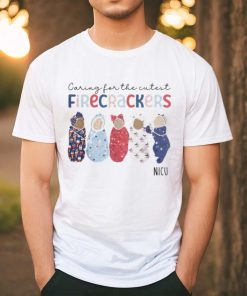 Caring For The Cutest Firecrackers 4Th Of July Nicu Nurse Women T shirt
