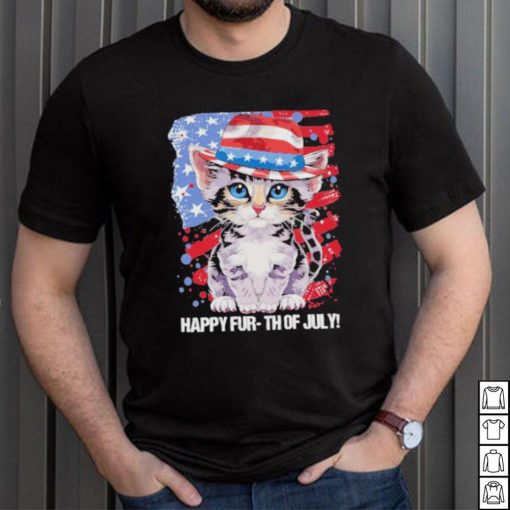 Cat Happy Fur Th Of July Independence America Flag Shirt