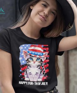 Cat Happy Fur Th Of July Independence America Flag Shirt