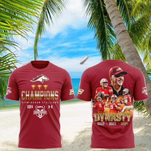 Champions Birmingham Stallions 2024 UFL Championship Dynasty 3D T Shirt