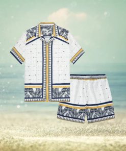 Checkered Hawaiian Palm Leaves Summer Hawaiian Set