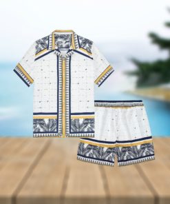 Checkered Hawaiian Palm Leaves Summer Hawaiian Set