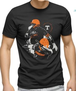 Christian Moore dabbing Tennessee Vols baseball shirt