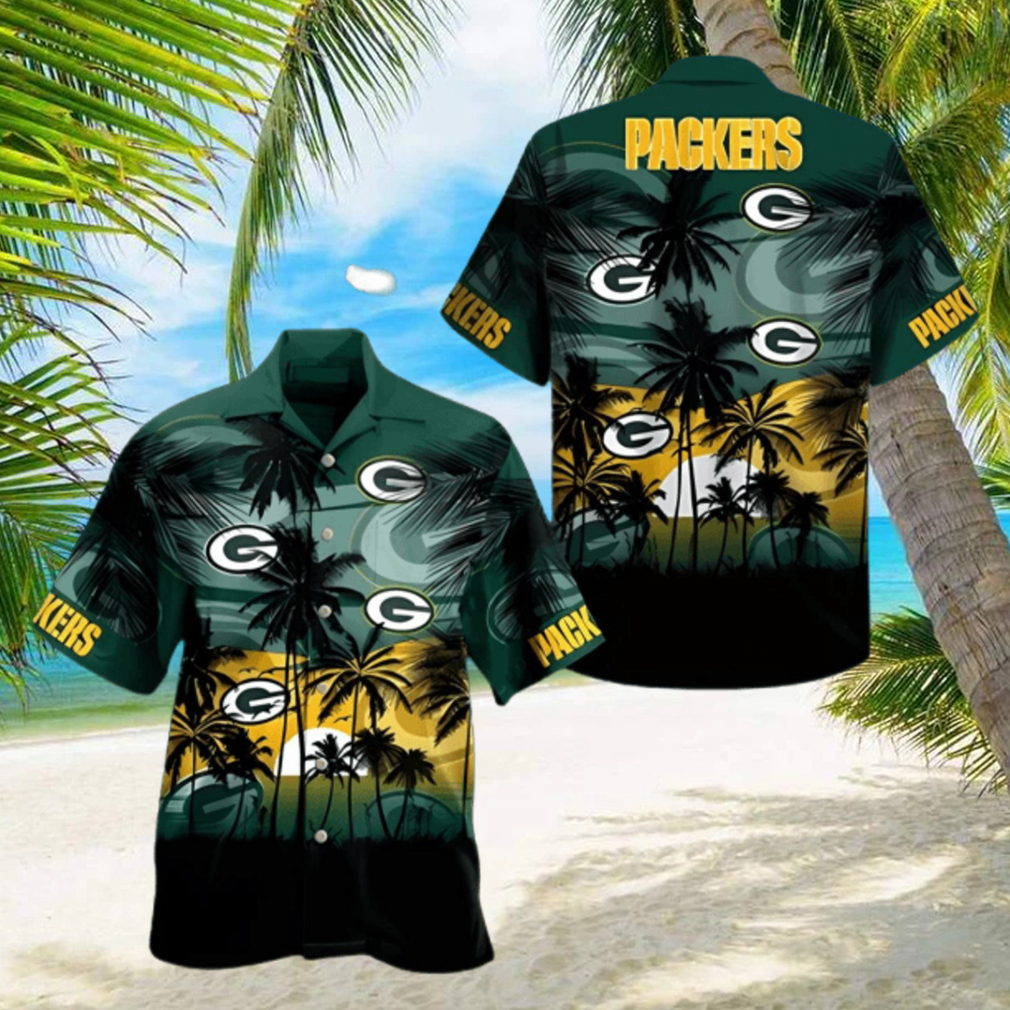 Coconut Sunset Green Green Bay Packers Hawaiian Shirt