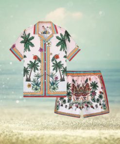 Coconut Tree Greek Pattern Tropical Hawaiian Shirt And Short