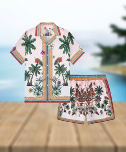 Coconut Tree Greek Pattern Tropical Hawaiian Shirt And Short