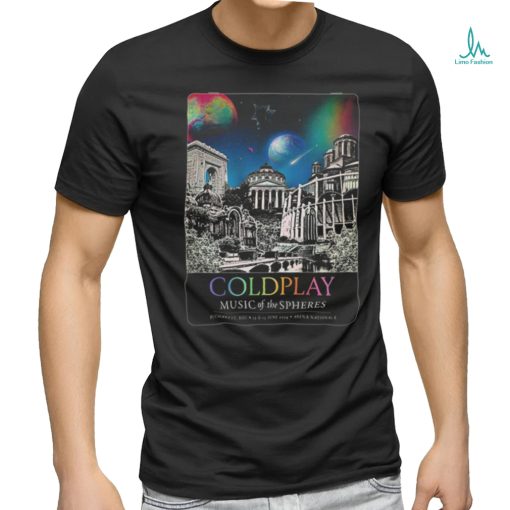 Coldplay Bucharest June 2024 Music Of The Spheres Tour Poster Shirt