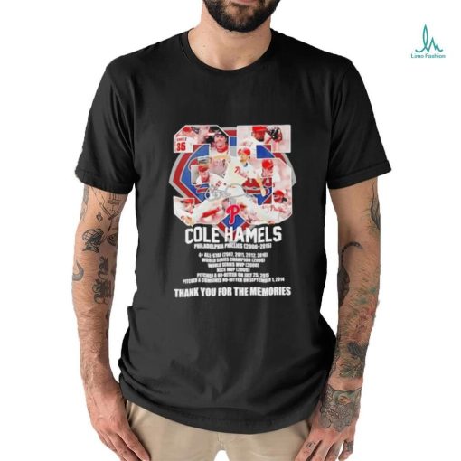 Cole Hamels Philadelphia Phillies 2006 2015 thank you for the memories shirt