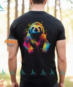 Cool Sloth On Colorful Painted Sloth T Shirt