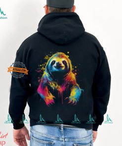 Cool Sloth On Colorful Painted Sloth T Shirt