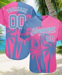 Custom 3D Pattern Design Hawaii Coconut Trees Authentic Baseball Jersey