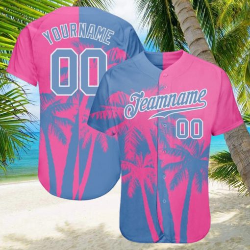 Custom 3D Pattern Design Hawaii Coconut Trees Authentic Baseball Jersey