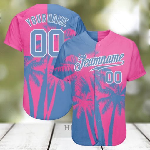 Custom 3D Pattern Design Hawaii Coconut Trees Authentic Baseball Jersey