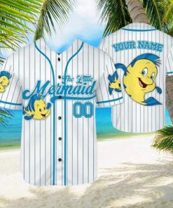 Custom Name The Little Mermaid Flounder Baseball Jersey