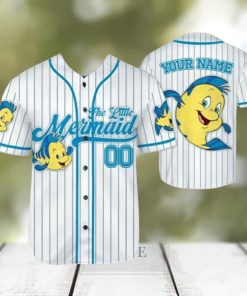 Custom Name The Little Mermaid Flounder Baseball Jersey