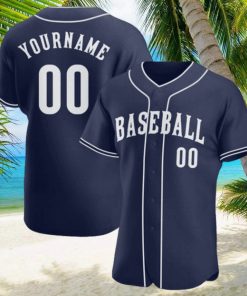 Custom Navy White Authentic Baseball Jersey