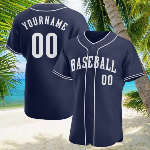 Custom Navy White Authentic Baseball Jersey