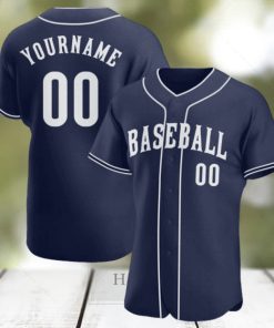 Custom Navy White Authentic Baseball Jersey