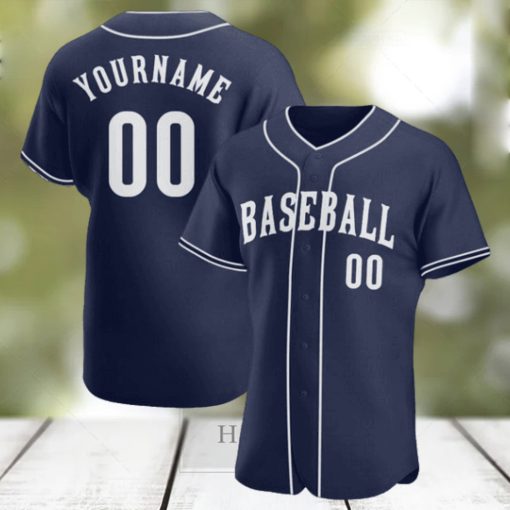 Custom Navy White Authentic Baseball Jersey