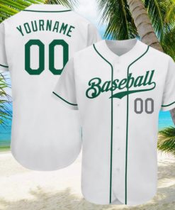 Custom White Kelly Green Light Gray Authentic Baseball Jersey