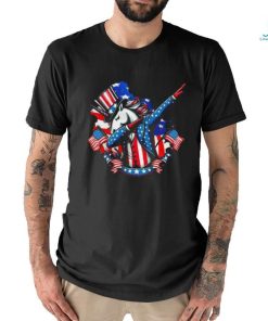 Dabbing Unicorn 4th Of July American Flag Patriotic Usa Flag shirt