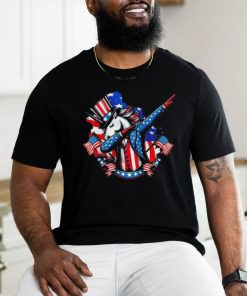 Dabbing Unicorn 4th Of July American Flag Patriotic Usa Flag shirt