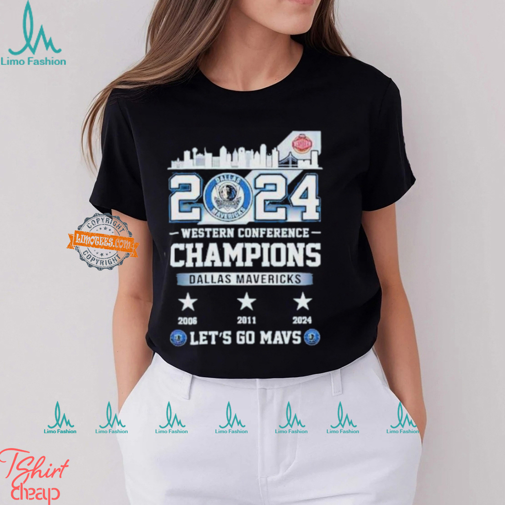 Dallas Mavericks 2024 Western Conference Champions Let’s Go Mavs Skyline Shirt Dallas Mavericks 2024 Western Conference Champions Let’s Go Mavs Skyline Shirt